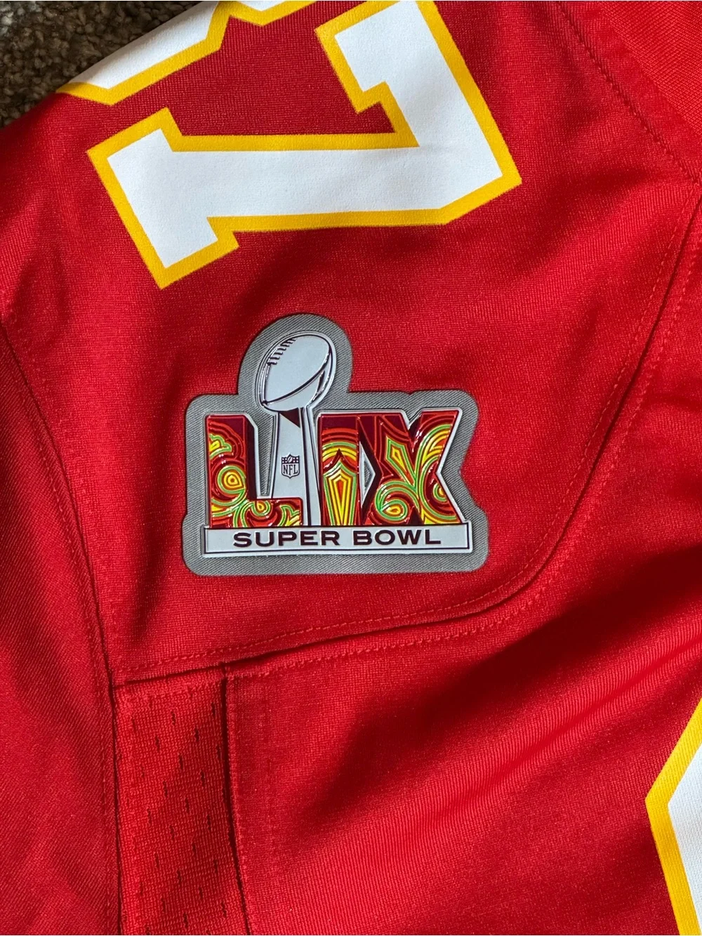 Nike Men’s Kansas City Chiefs Red #87 Football Jersey with Yellow/White Accents